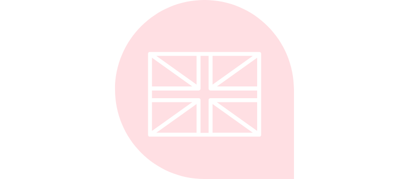 White on pale pink Union Flag vector icon 