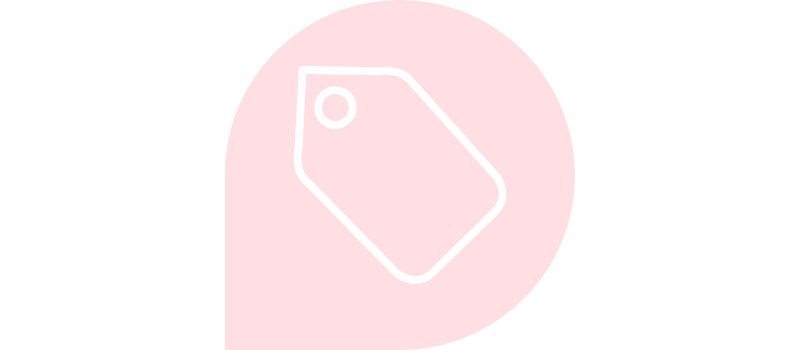 White on pink sales tag vector icon