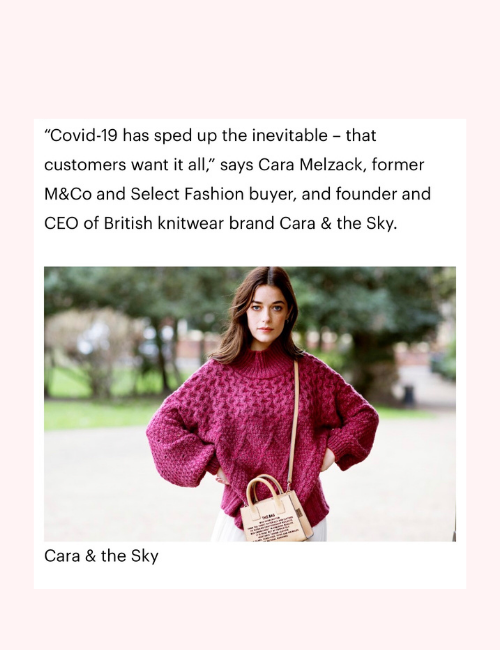 Model pictured wearing berry roll neck jumper in a Drapers article