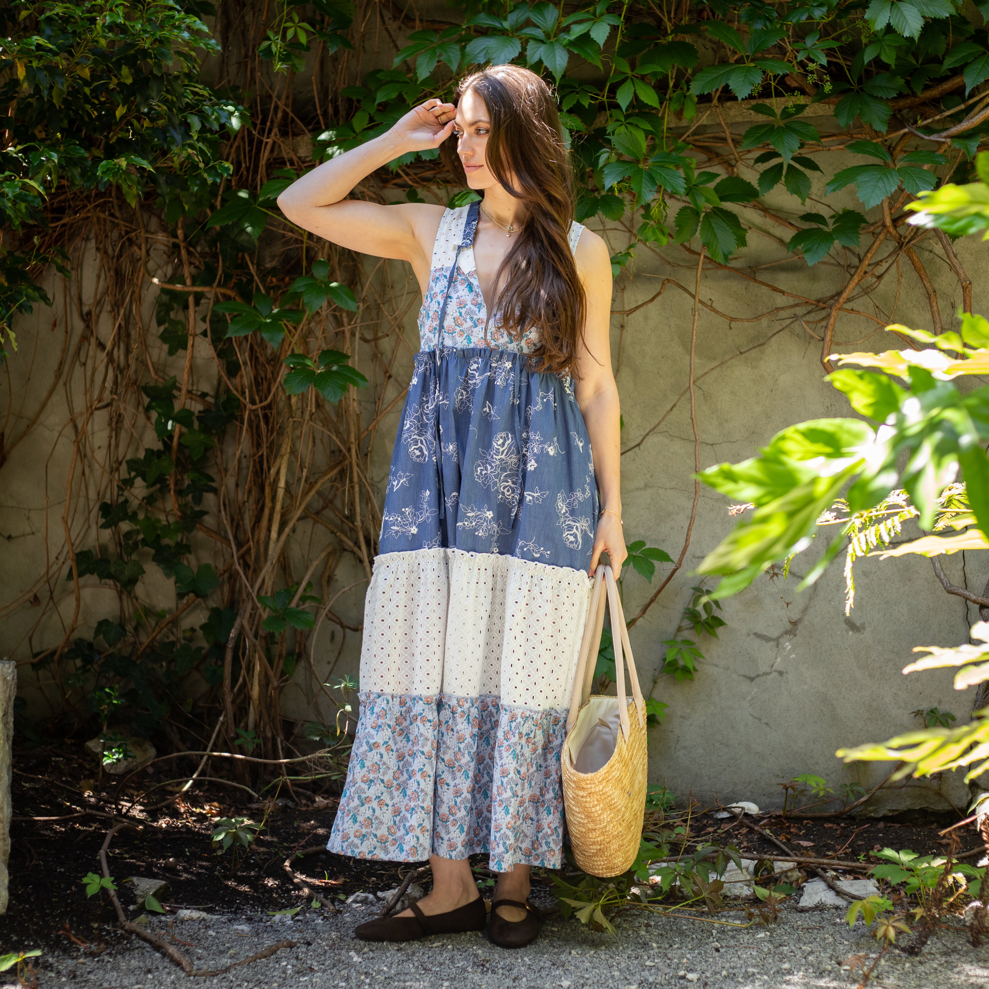 Maisie Tiered Floral Sleeveless Boho Maxi Dress