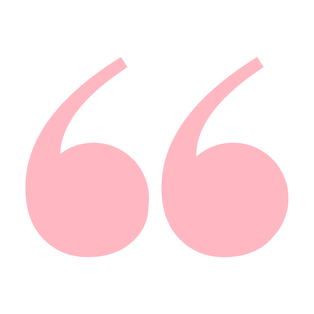 Pale pink quotation marks icon