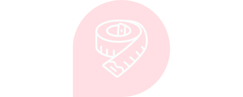White on pale pink tape measure vector icon