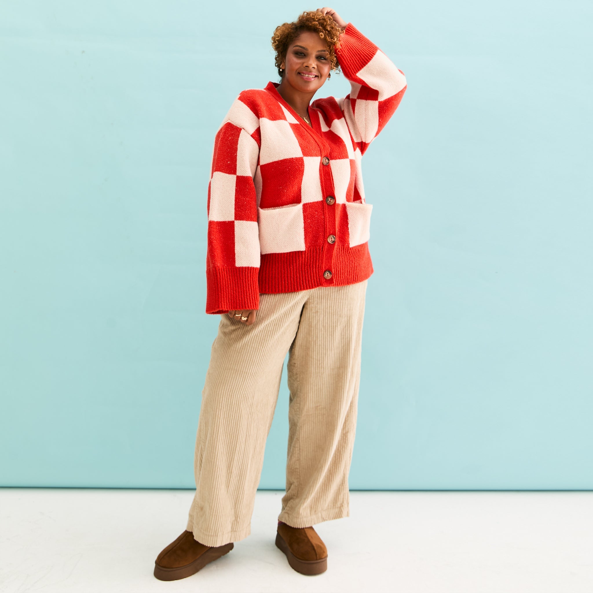 CARCOS Plus Size Cardigan For Women - Open Front Long Sleeve Top, Solid/Star/Plaid/Striped Patterns, Sizes XL-5XL