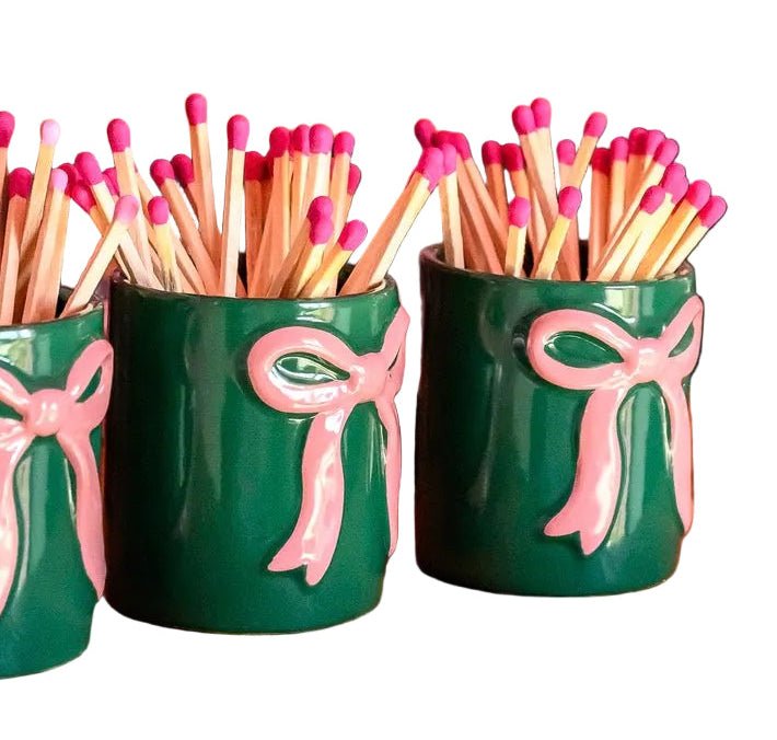 Ceramic Pink Bow Match Pot