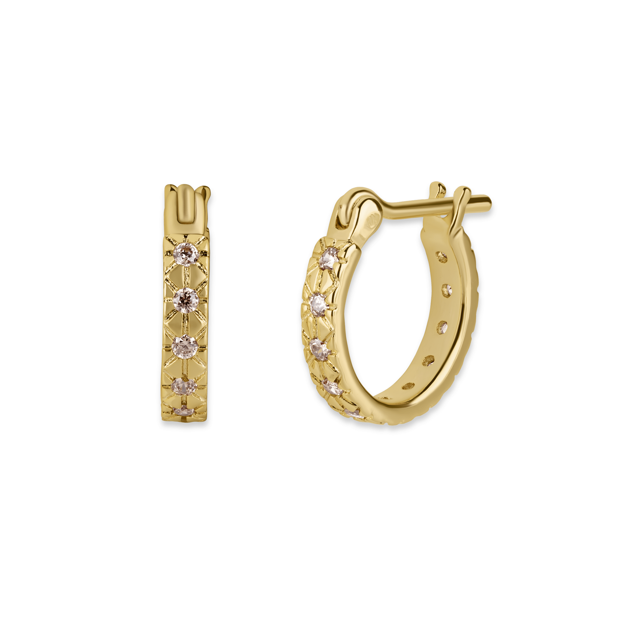 Champagne Crystal Jewelled Hoop Earrings