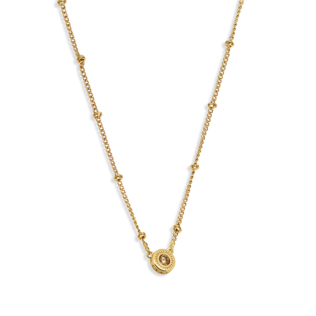 Champagne Jewelled Charm Necklace - Cara & The Sky