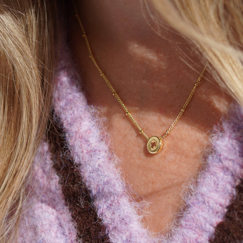 Champagne Jewelled Charm Necklace - Cara & The Sky