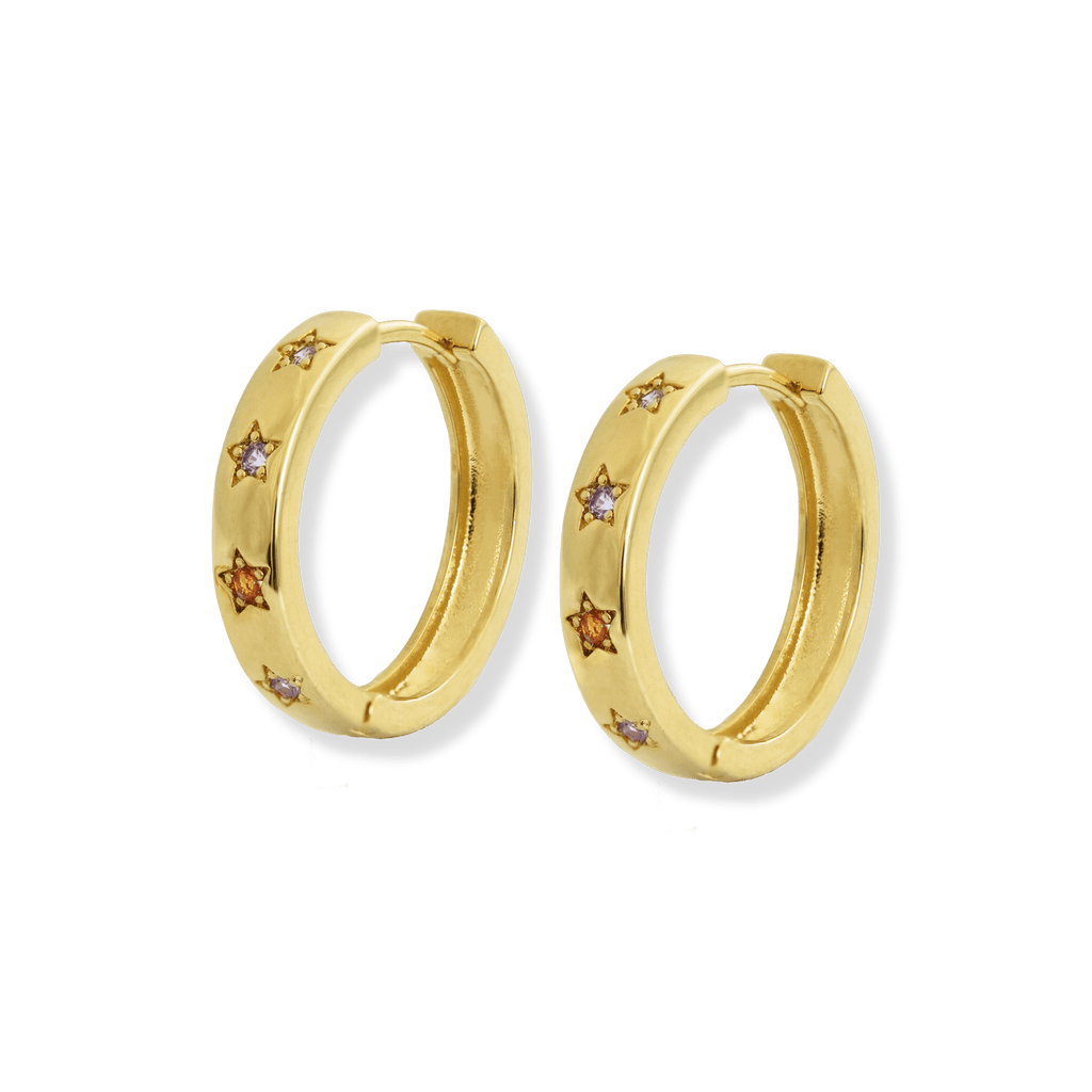 Disco Star Hoop Earrings - Cara & The Sky