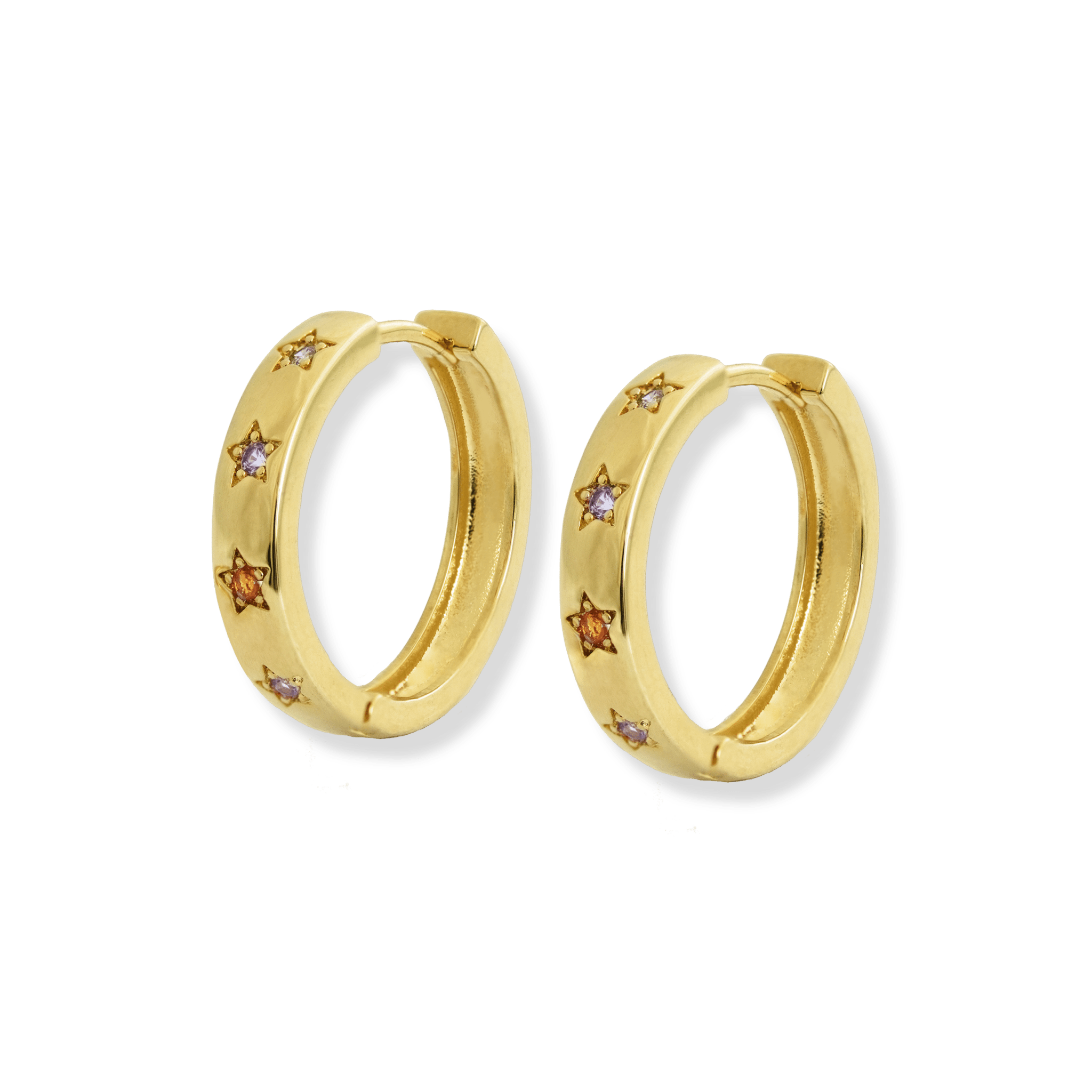 Disco Star Hoop Earrings