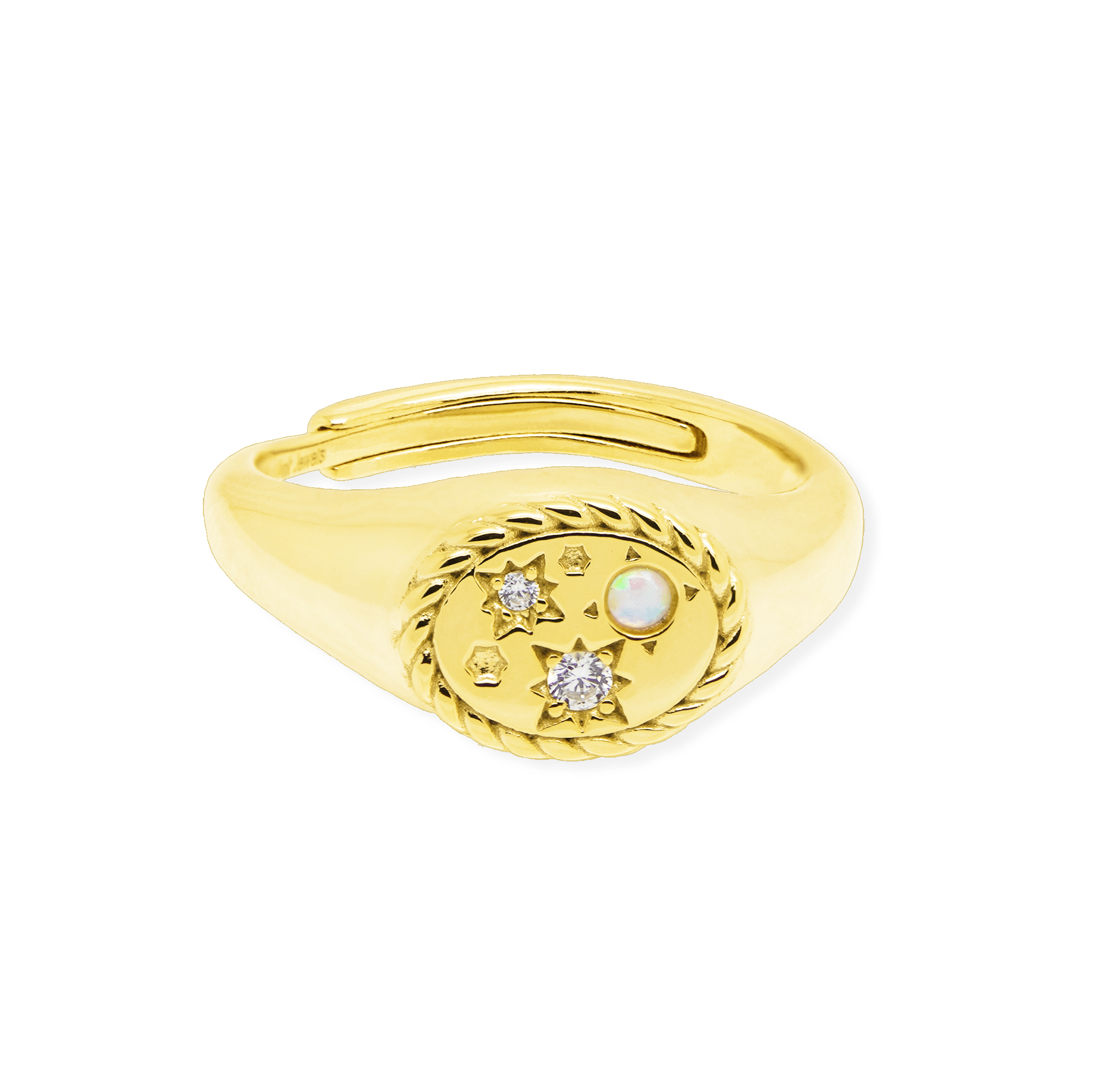 Glitter Chunky Adjustable Signet Ring