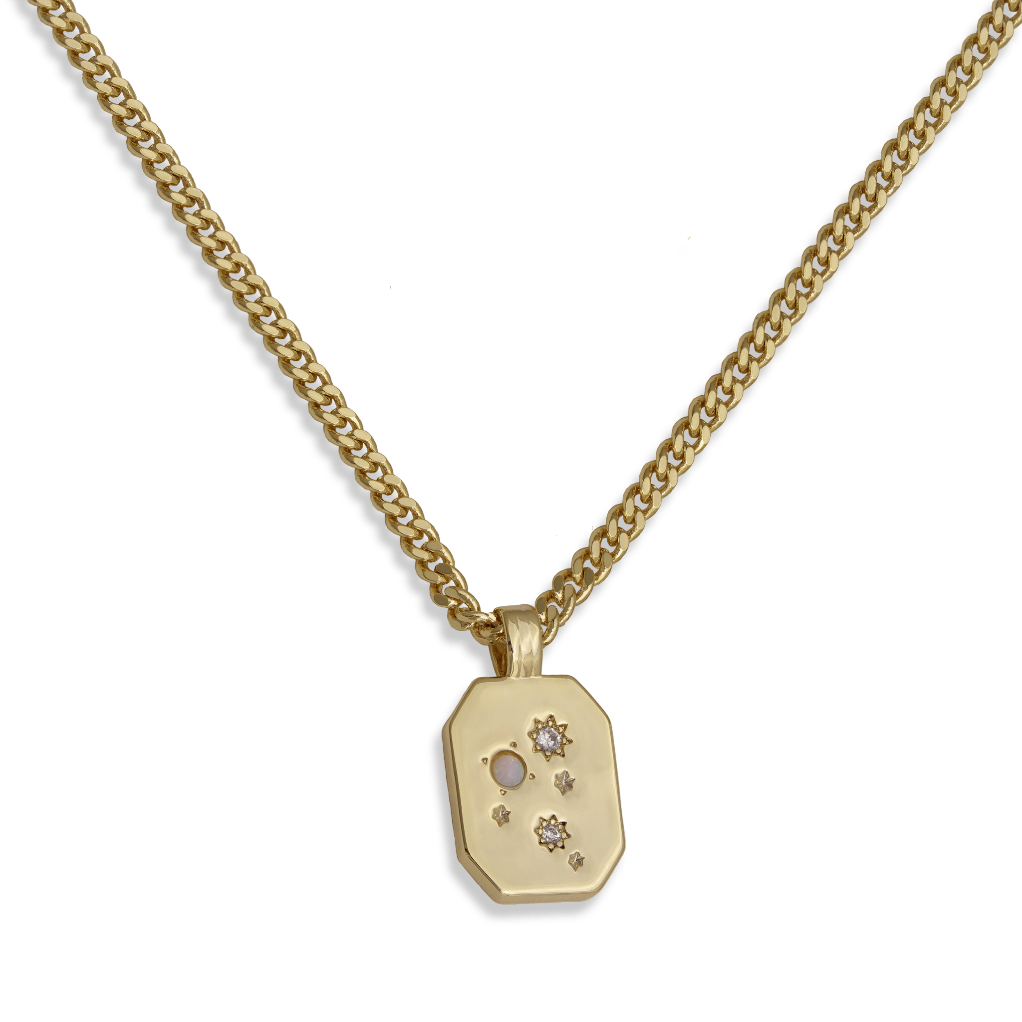 Glitter Pendant Chunky Chain Necklace