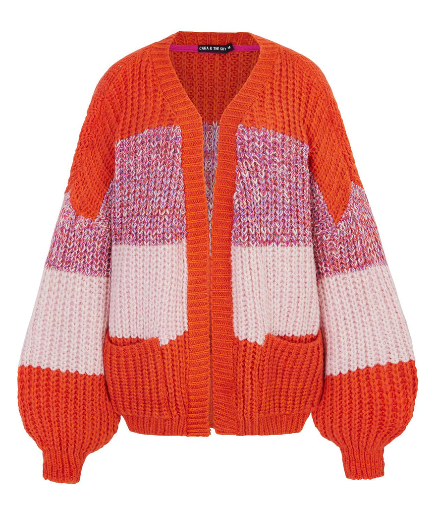 Janie Cardigan, Florence Scarf and Lolly Hat Set - Orange - Cara & The Sky