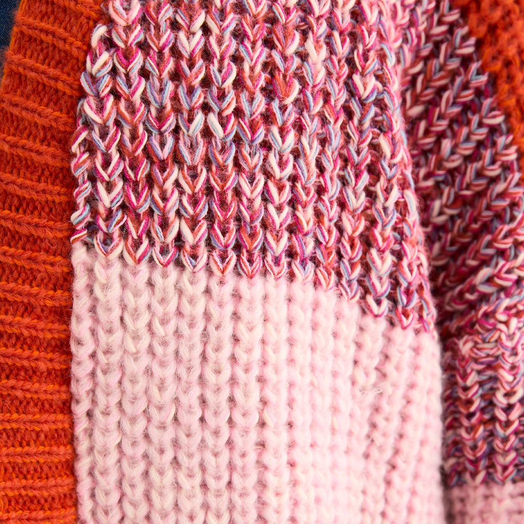 Janie Oversized Chunky Stripe Cardigan - Orange - Cara & The Sky