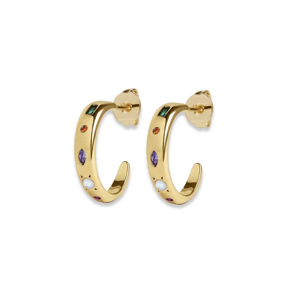 Kaleidoscope Gemstone Hoop Earrings - Cara & The Sky