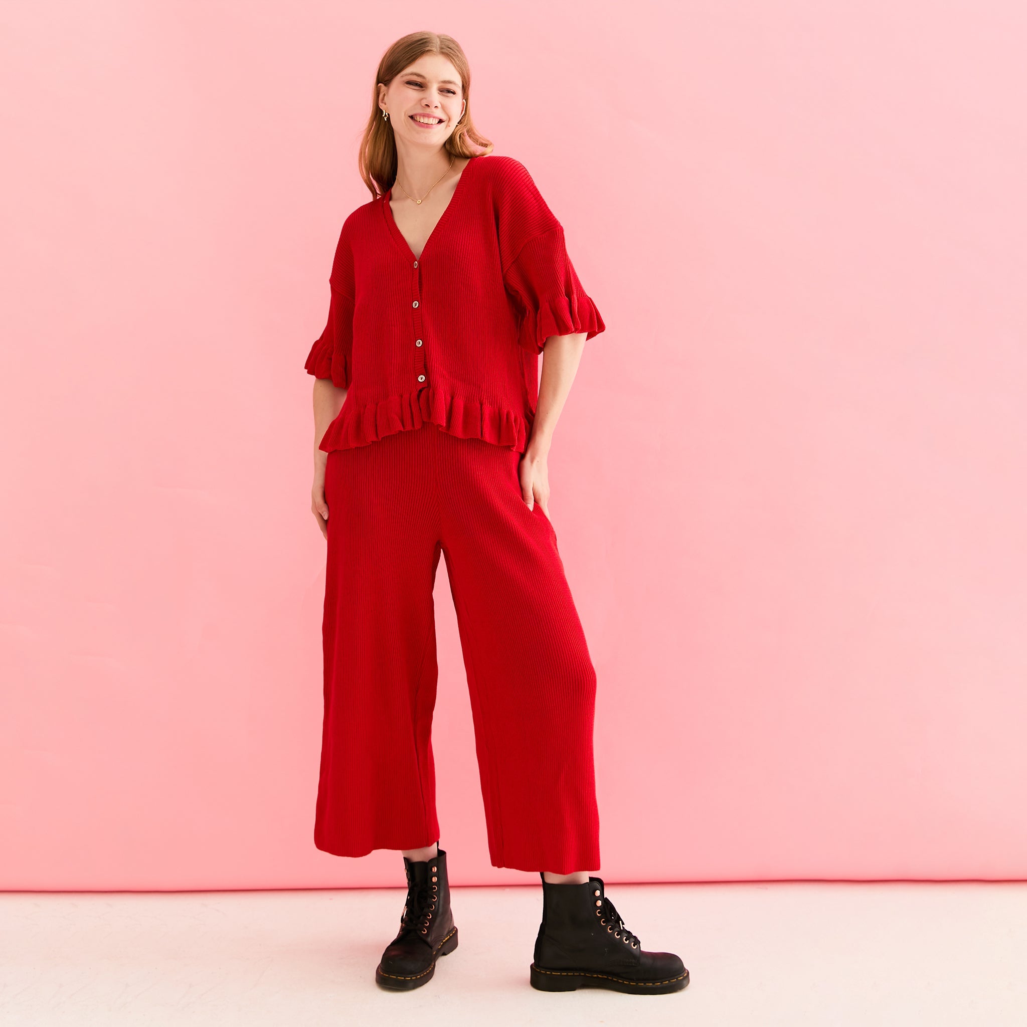 Martha Wide Leg Knitted Trousers Co Ord