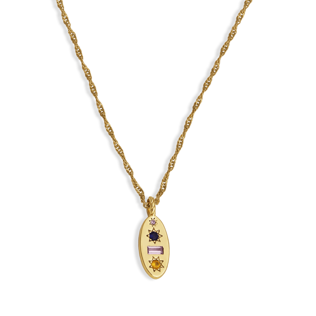 Midnight Gemstone Charm Necklace - Cara & The Sky