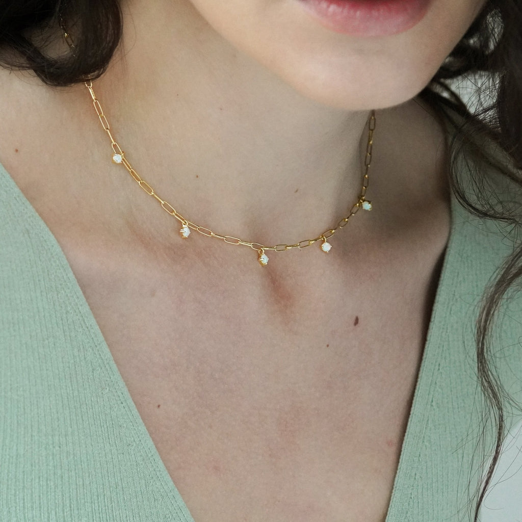 Opal Drop Collar Necklace - Cara & The Sky