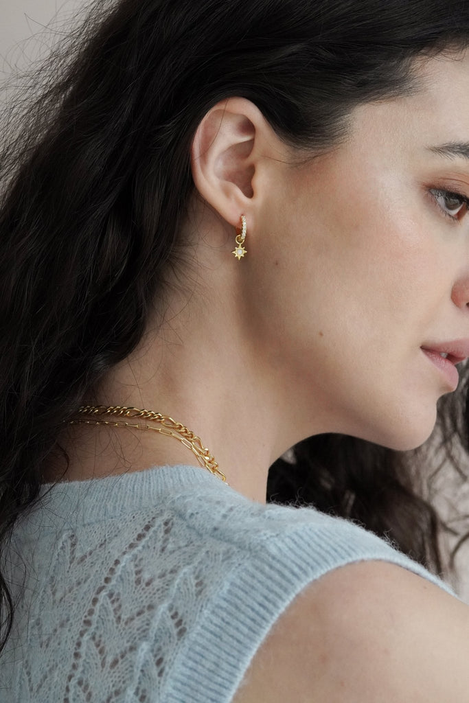 Opal Starburst Jewelled Hoop Earrings - Cara & The Sky