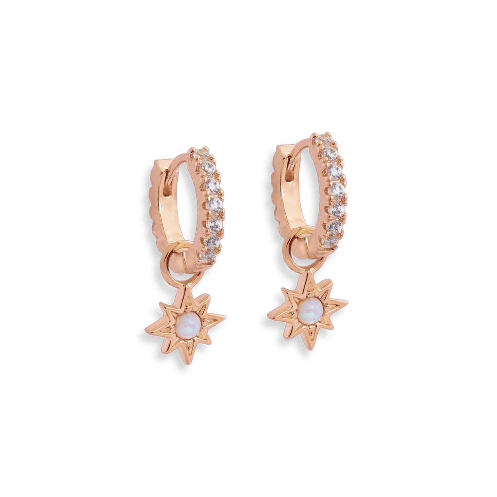 Opal Starburst Jewelled Hoop Earrings - Cara & The Sky