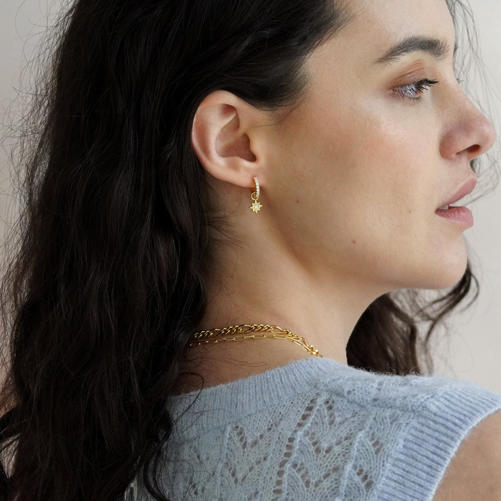 Opal Starburst Jewelled Hoop Earrings - Cara & The Sky