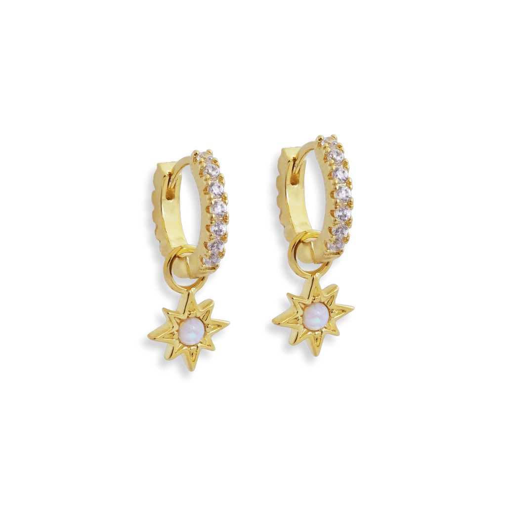 Opal Starburst Jewelled Hoop Earrings - Cara & The Sky