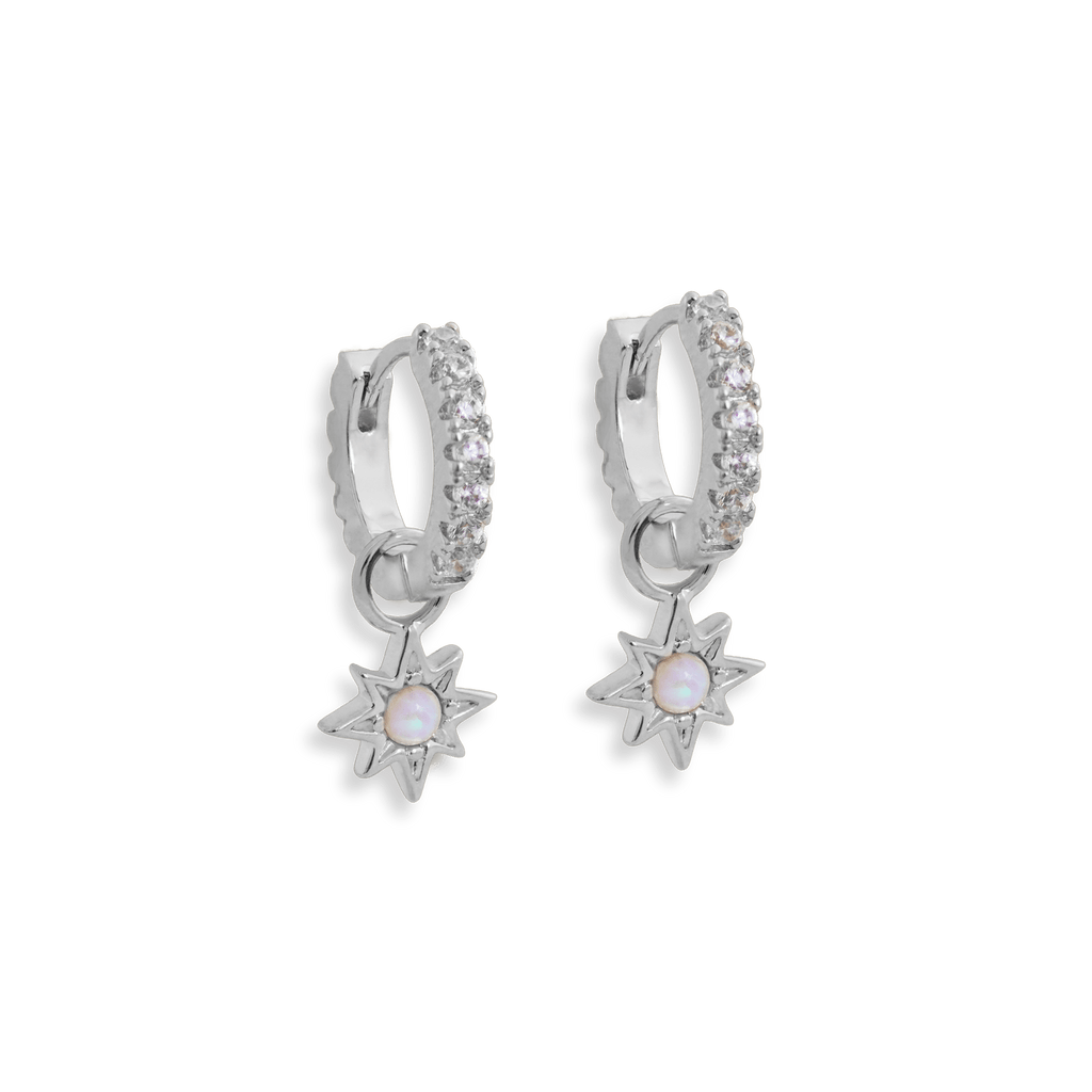 Opal Starburst Jewelled Hoop Earrings - Cara & The Sky
