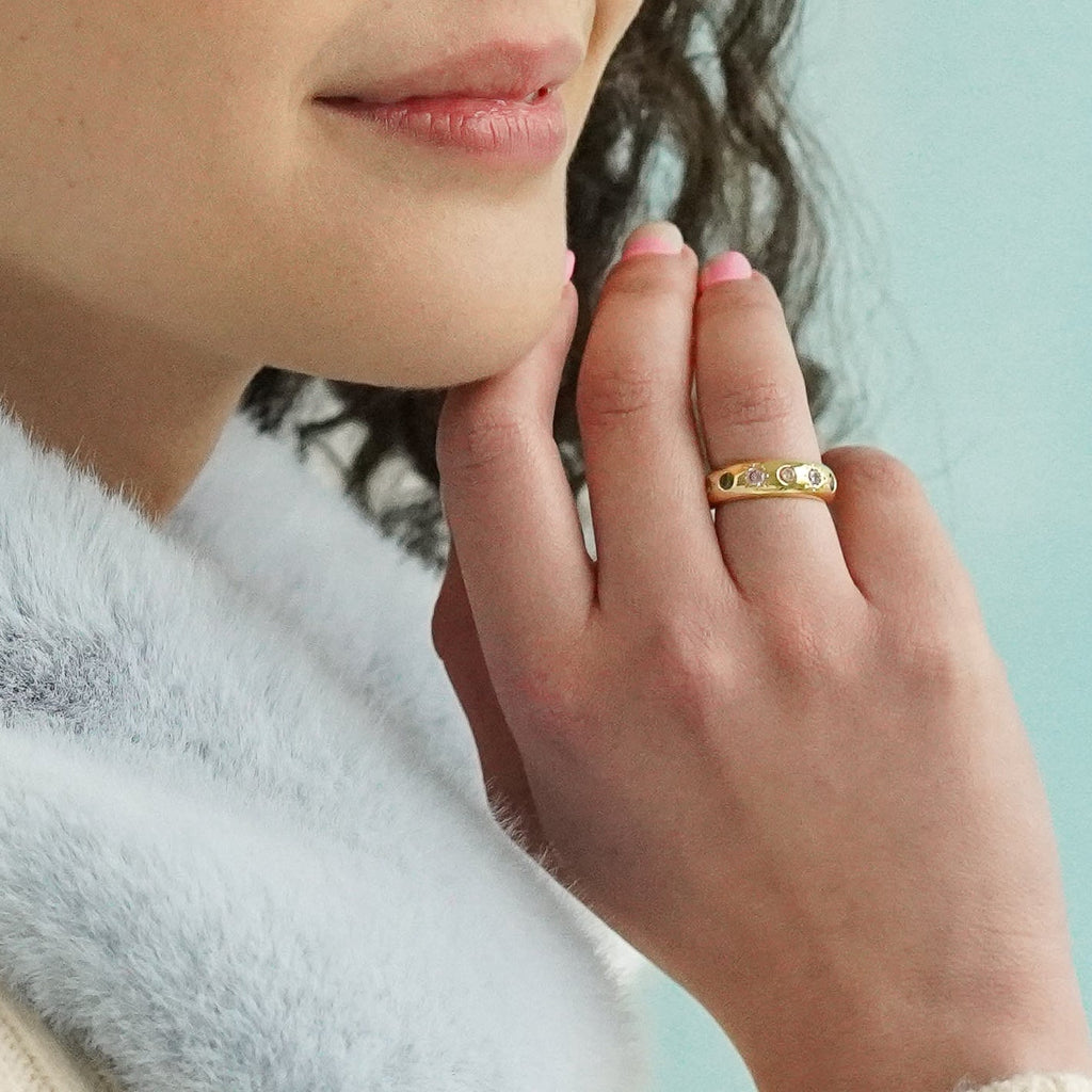 Pastel Stone Chunky Band Ring - Cara & The Sky