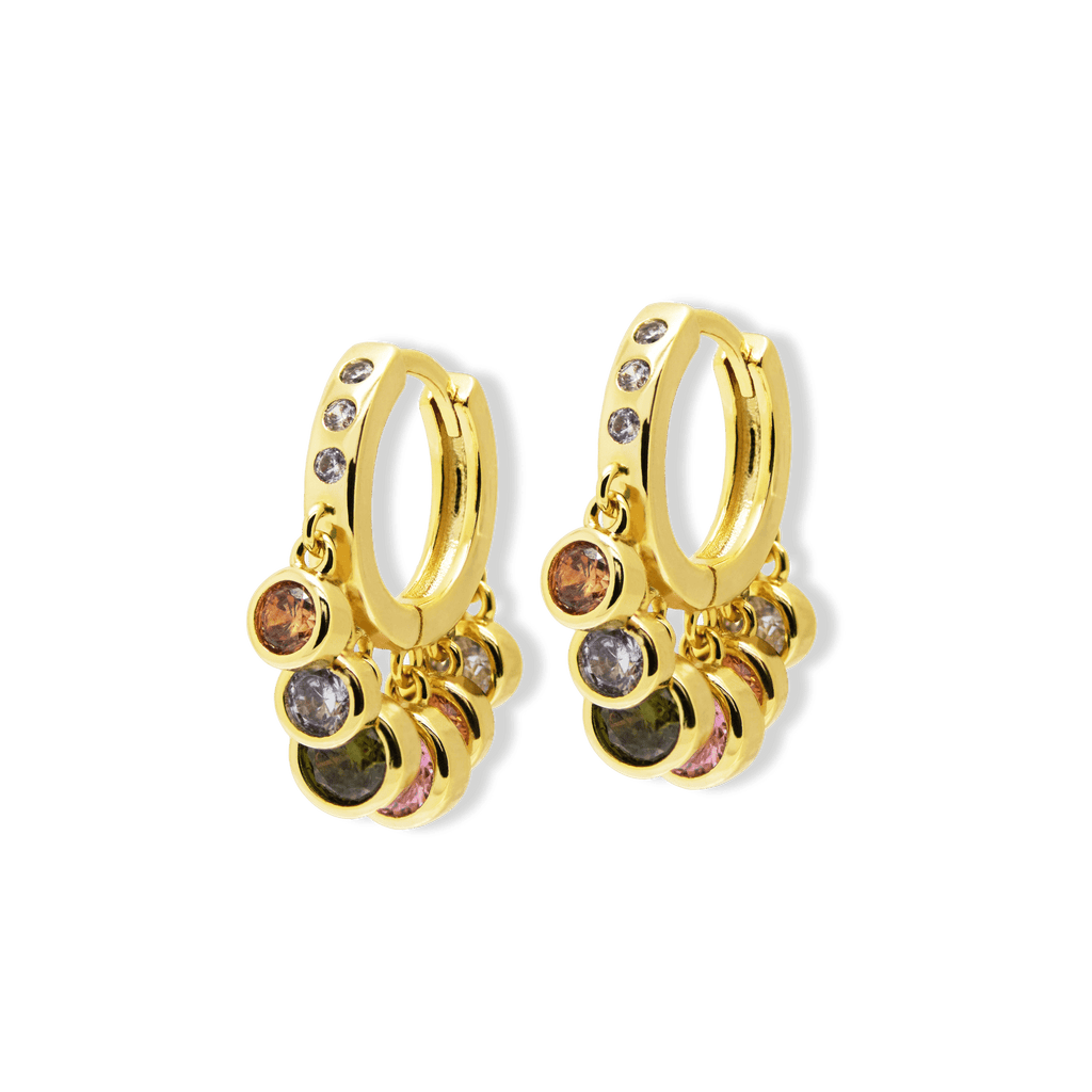 Pastel Stone Drop Hoop Earrings - Cara & The Sky