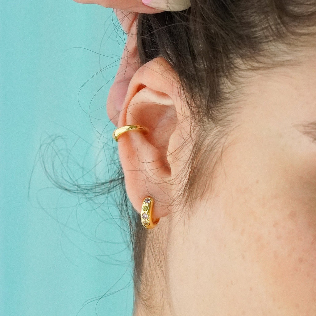 Pastel Stone Petite Hoop Earrings - Cara & The Sky