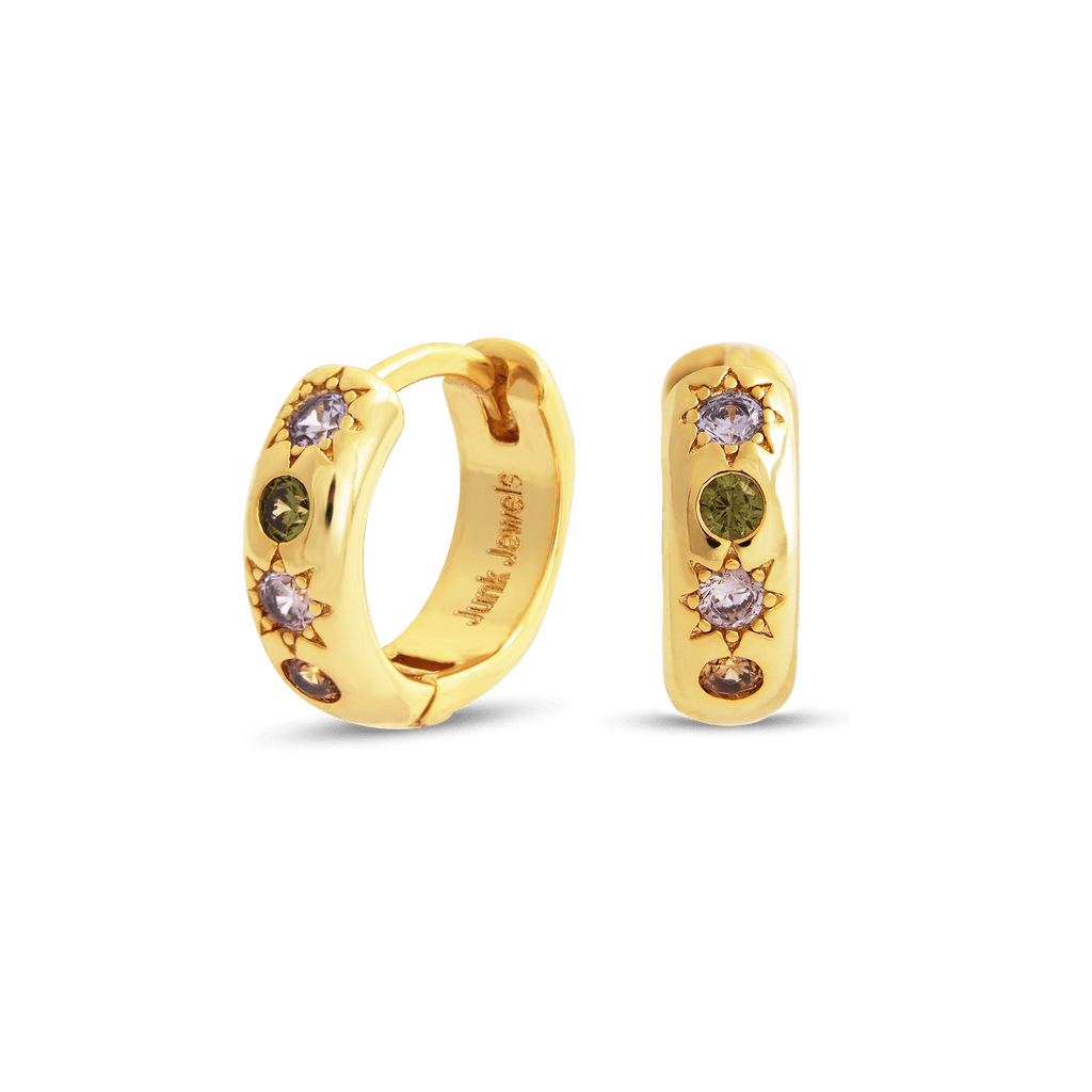 Pastel Stone Petite Hoop Earrings - Cara & The Sky