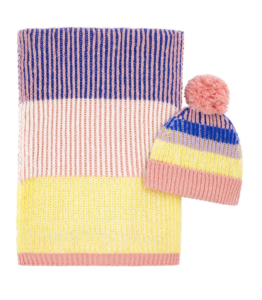 Phoebe Hat and Leia Scarf Set - Pink - Cara & The Sky