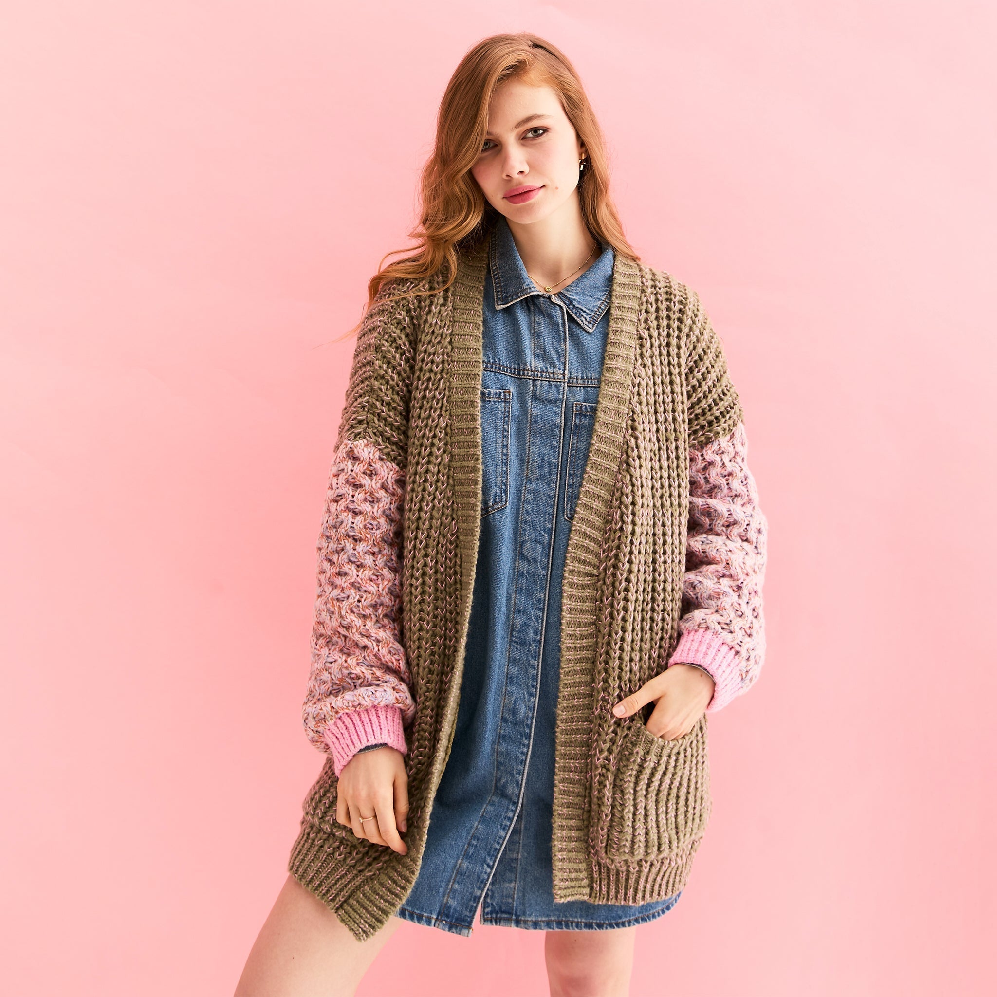 RESALE Madison Oversized Balloon Sleeve Knit Cardigan Khaki
