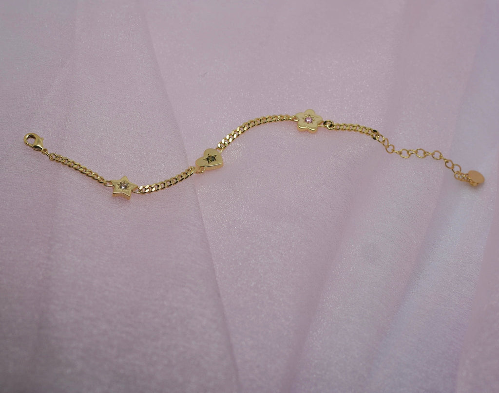 Retro Gemstone Charm Bracelet - Cara & The Sky