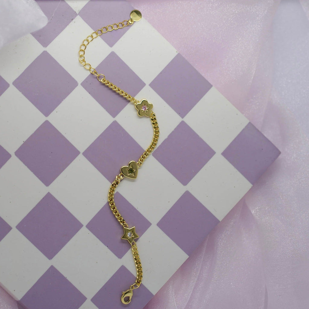 Retro Gemstone Charm Bracelet - Cara & The Sky