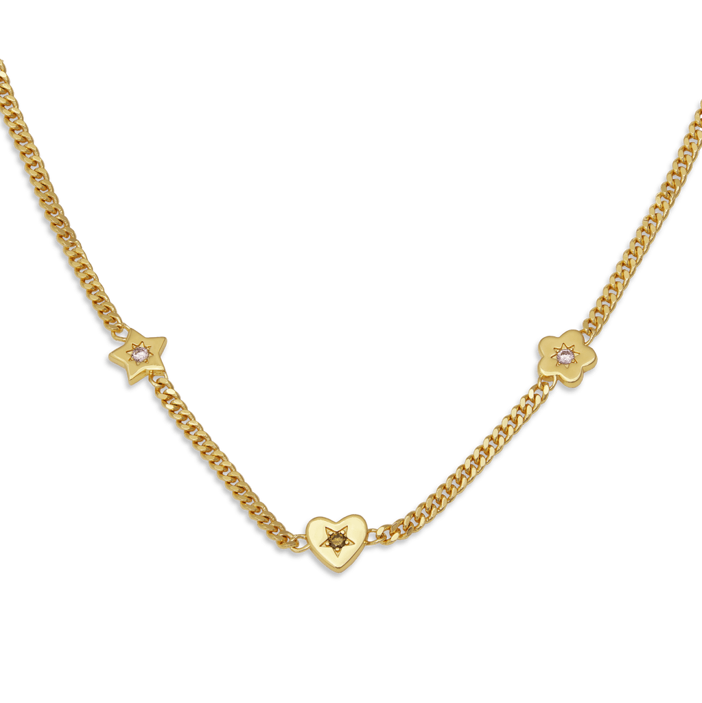 Retro Gemstone Charm Necklace - Cara & The Sky