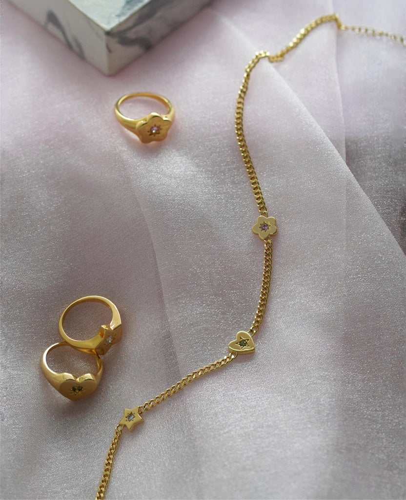 Retro Gemstone Charm Necklace - Cara & The Sky