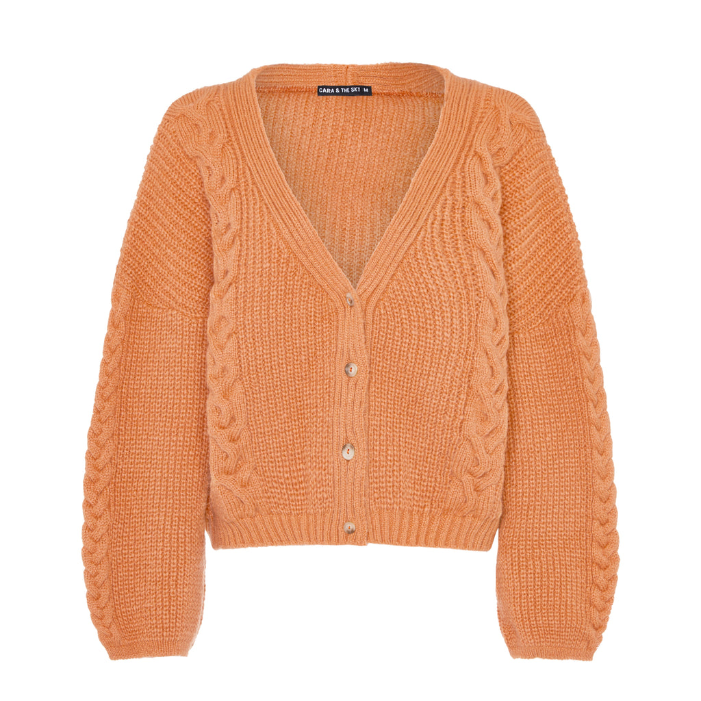 Sienna Cable Co-Ord Apricot Cardigan Cara & The Sky