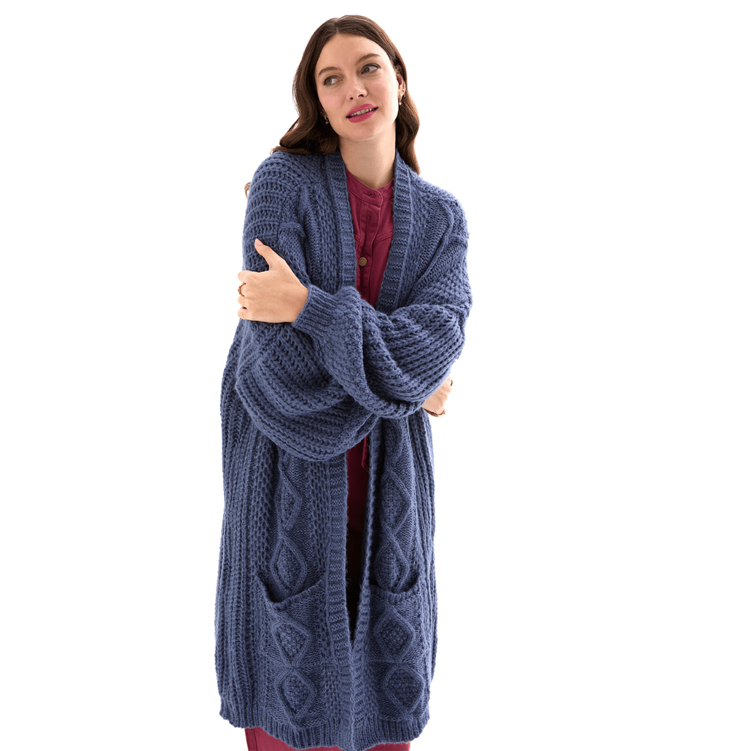 Stevie Maxi Cardigan Denim Blue