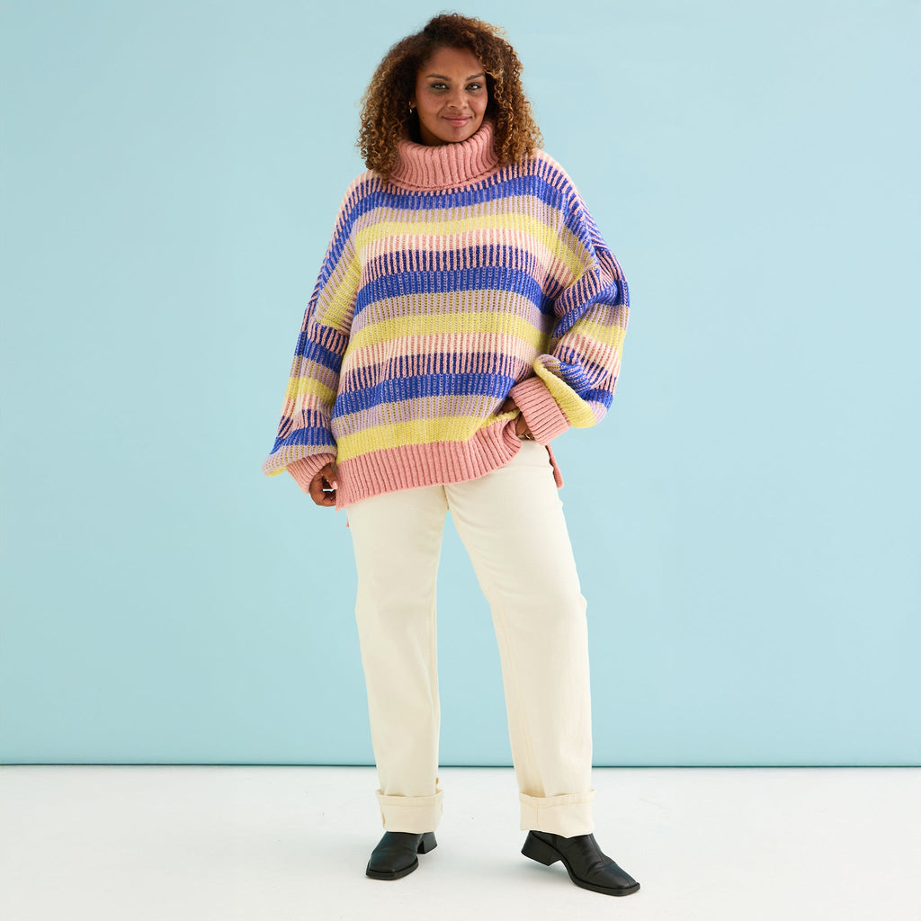 Tasha Jumper, Phoebe Hat and Leia Scarf Set - Pink - Cara & The Sky