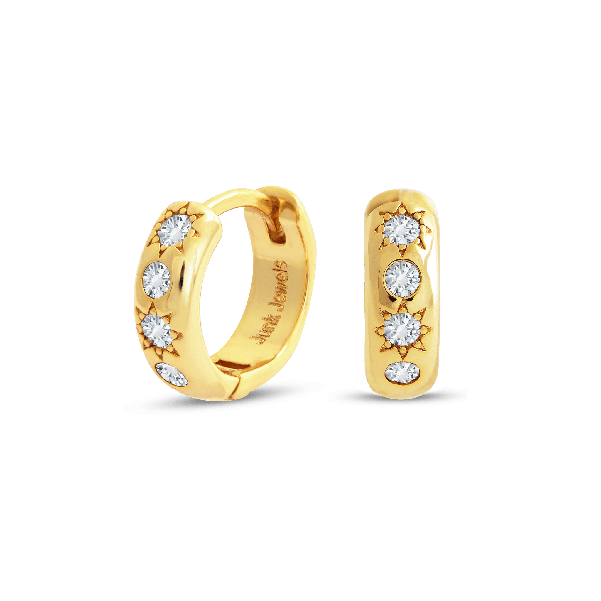 Stone Petite Hoop Earrings