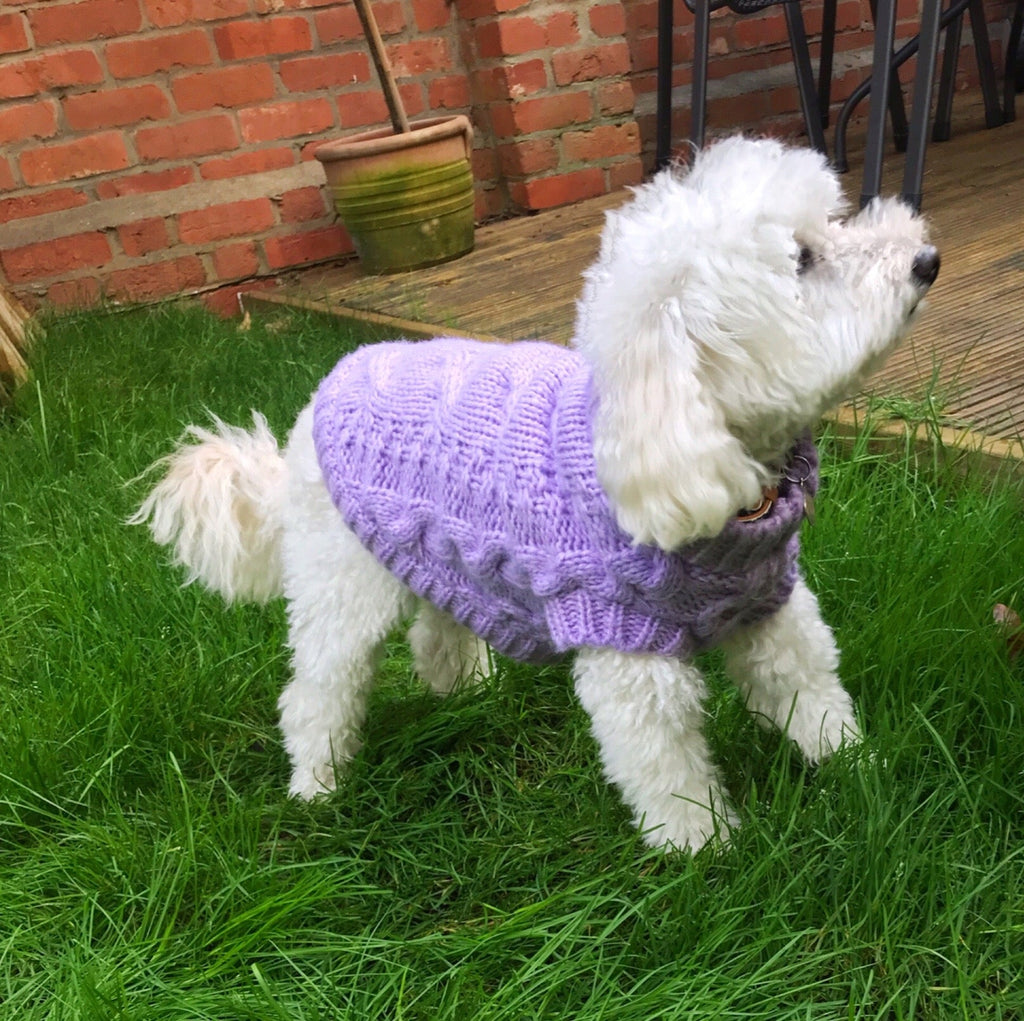 Bella Paws Cable Dog Jumper - Lilac - Cara & The Sky