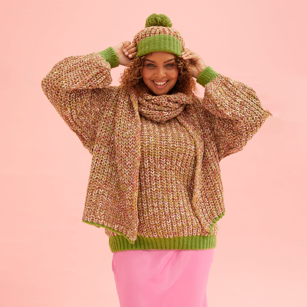 Debbie Twist High Neck Jumper - Olive - Cara & The Sky