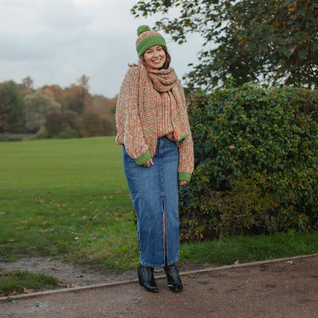 Debbie Twist High Neck Knitted Jumper - Olive Green - Cara & The Sky