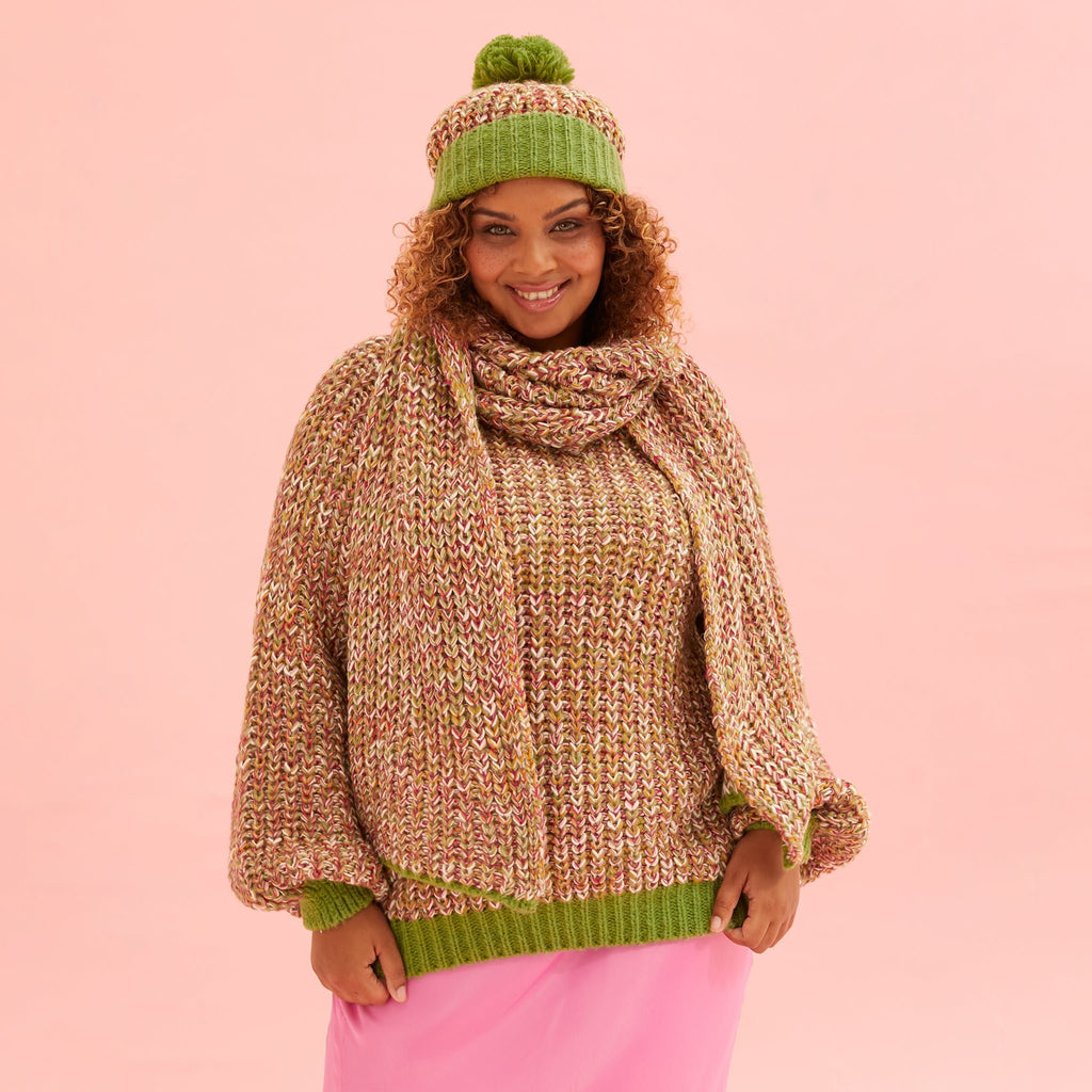 Florence Scarf & Lolly Hat set - Olive - Cara & The Sky