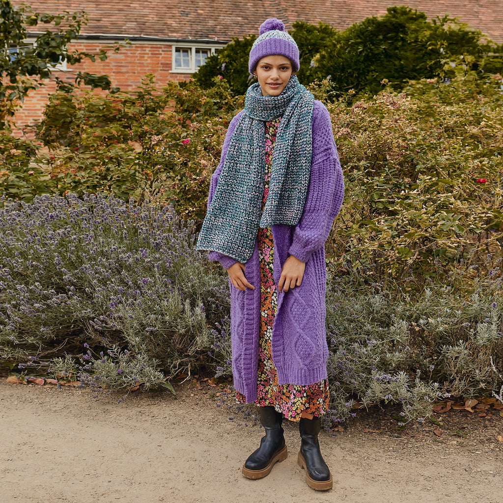 Florence Twist Oversized Chunky Scarf - Purple - Cara & The Sky