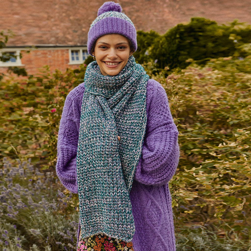 Florence Twist Oversized Chunky Scarf - Purple - Cara & The Sky