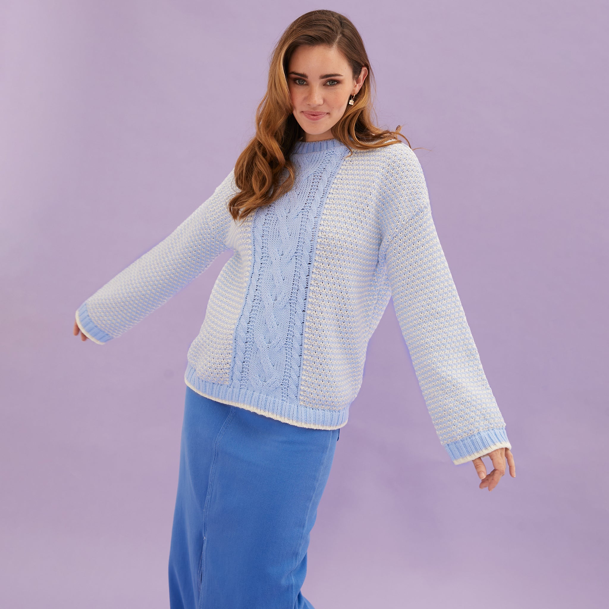 Frankie Cable Knit Crew Neck Jumper