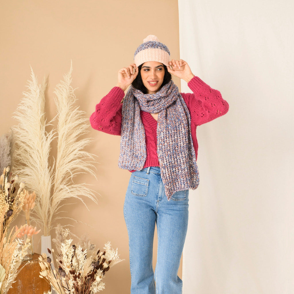 Lolly Beanie Bobble Hat - Pale Blue - Cara & The Sky