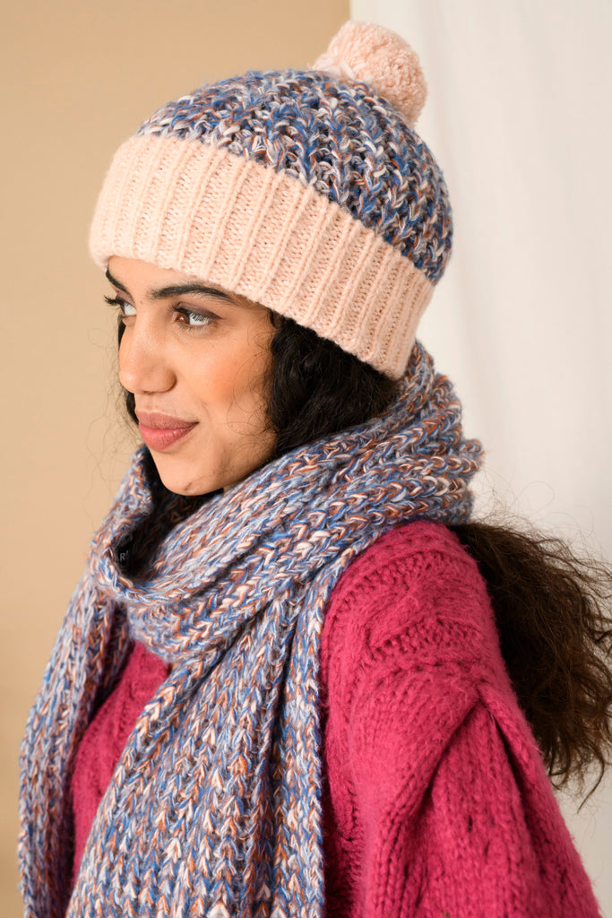Lolly Beanie Bobble Hat - Pale Blue - Cara & The Sky