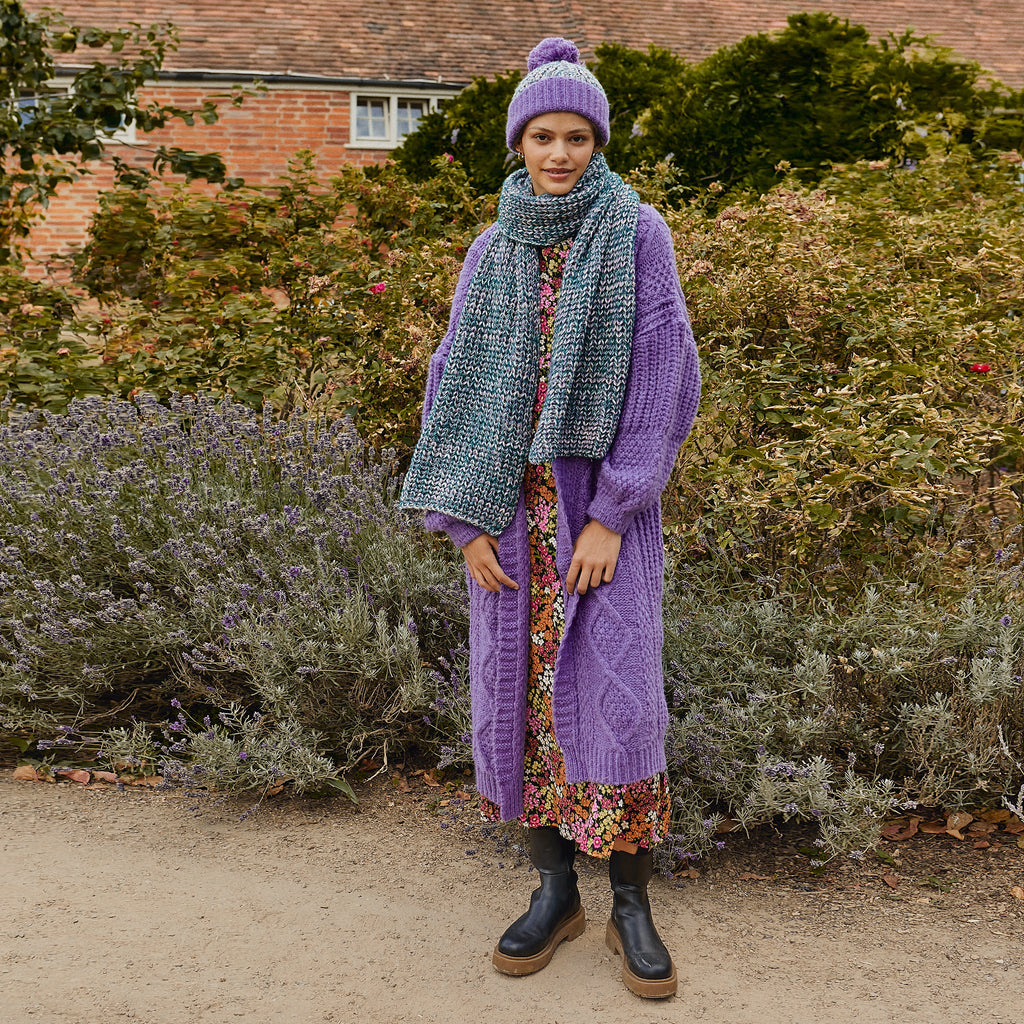 Lolly Hat & Florence Scarf Set - Purple - Cara & The Sky